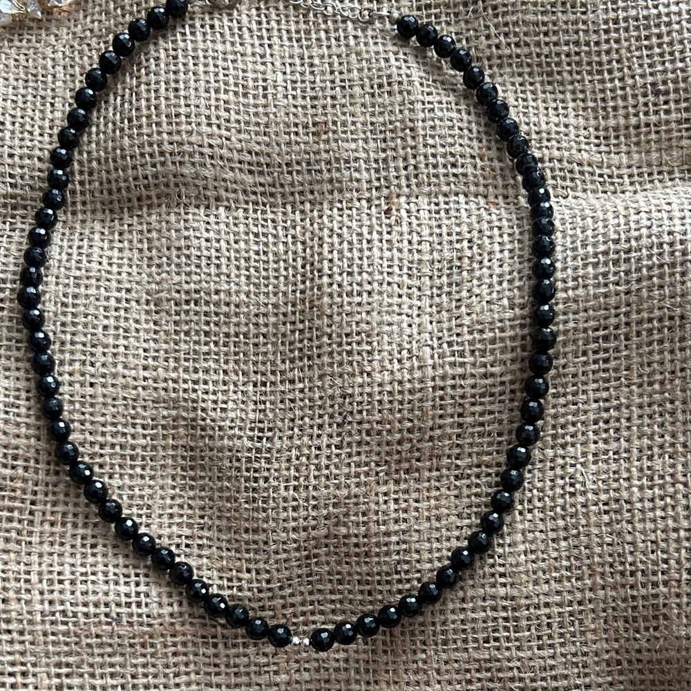 Elegant Black Beaded Necklace